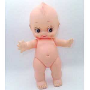 Kewpie Style Plastic Rubber Doll 8 inches tall vtg unbranded